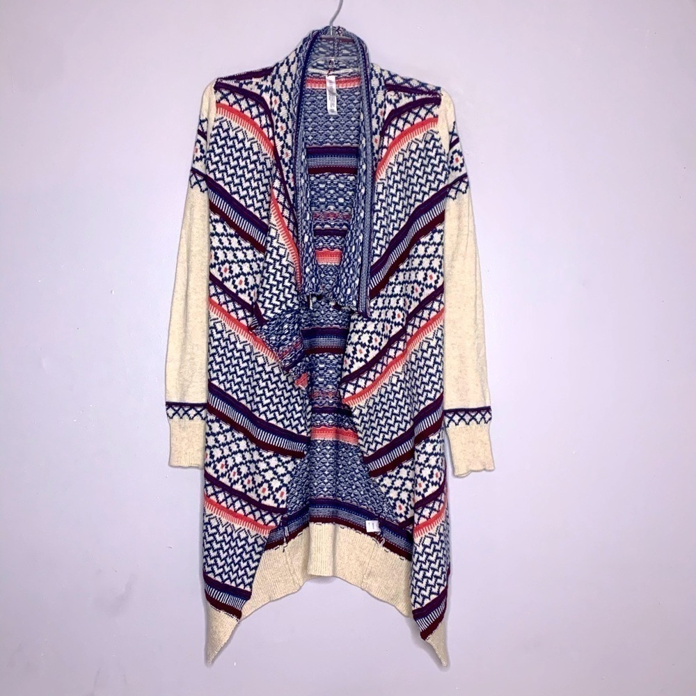 Aeropostale Chunky Mix print Cabin Retreat Cardigan sweater women’s xs